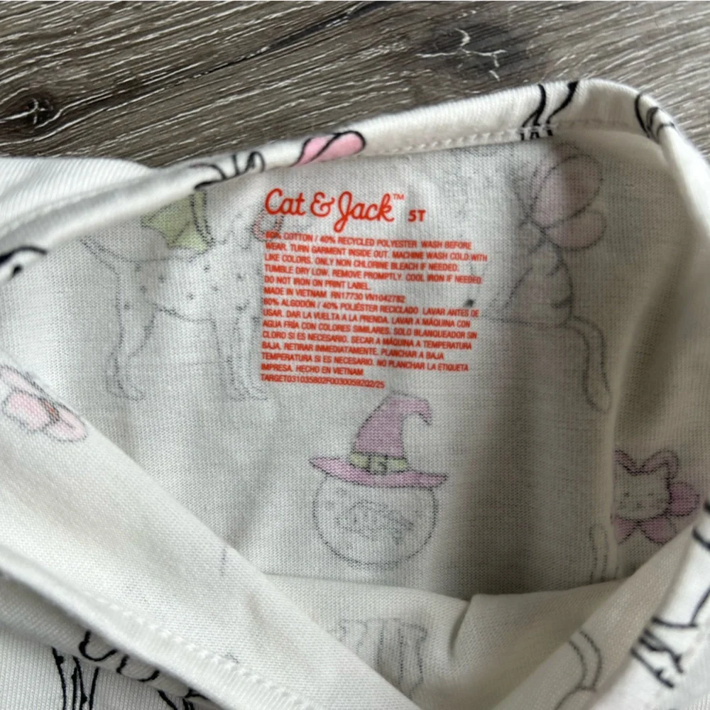 NWT Kids Girls 5T Cat & Jack Halloween Dog Cat Long Sleeve Cotton Blend Dress